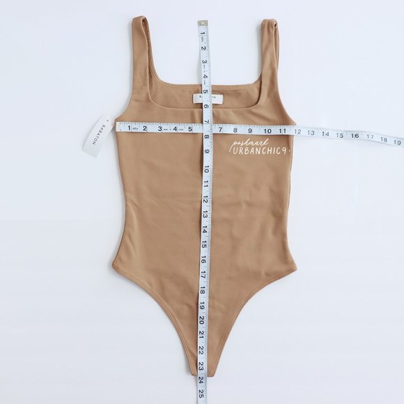NWT ARITZIA Babaton Contour Squareneck Tank Bodysuit Dark Sand Brown size XS - Picture 7 of 13